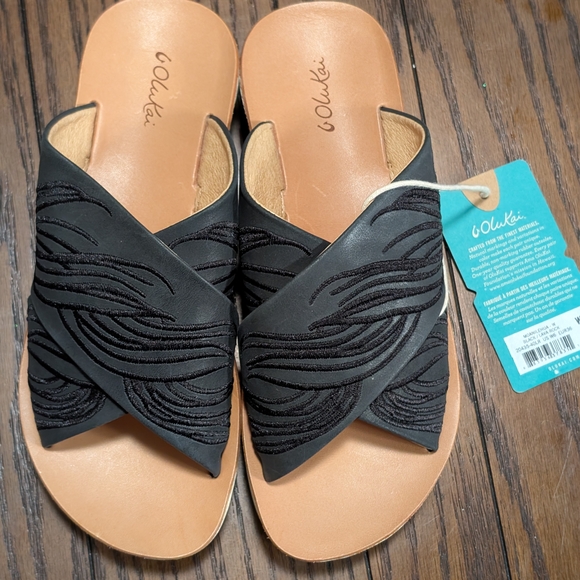 Olukai Black Lava Rock Sandals - Picture 4 of 11